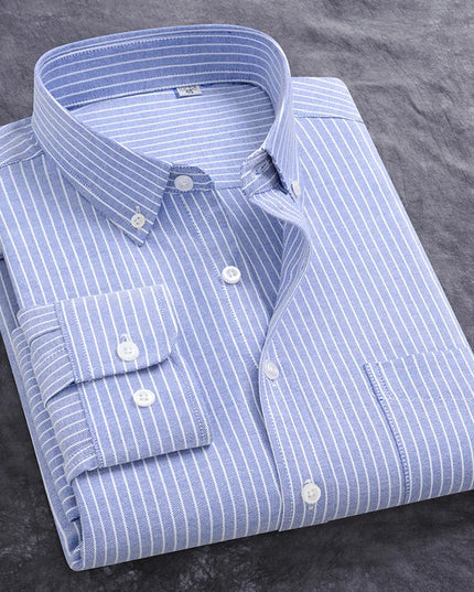 Men's Slim Fit Oxford Shirt - Casual Long Sleeve 100% Cotton