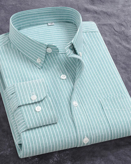 Men's Slim Fit Oxford Shirt - Casual Long Sleeve 100% Cotton