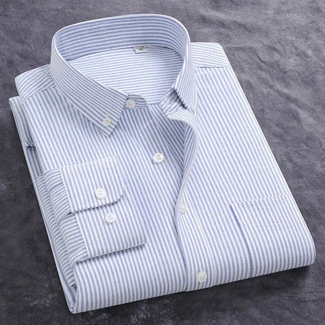 Men's Slim Fit Oxford Shirt - Casual Long Sleeve 100% Cotton