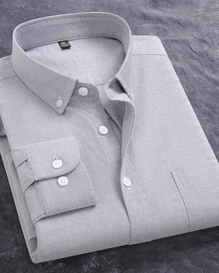 Men's Slim Fit Oxford Shirt - Casual Long Sleeve 100% Cotton