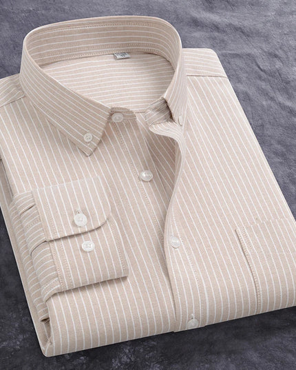Men's Slim Fit Oxford Shirt - Casual Long Sleeve 100% Cotton