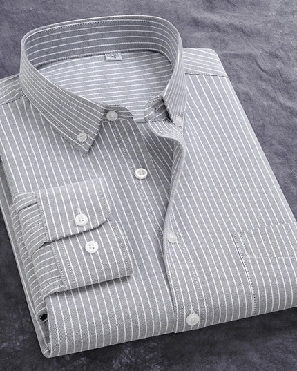 Men's Slim Fit Oxford Shirt - Casual Long Sleeve 100% Cotton