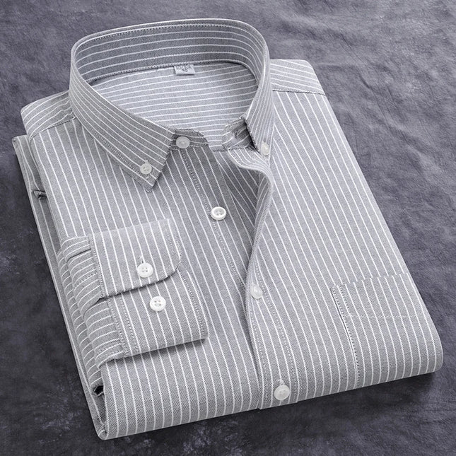 Men's Slim Fit Oxford Shirt - Casual Long Sleeve 100% Cotton