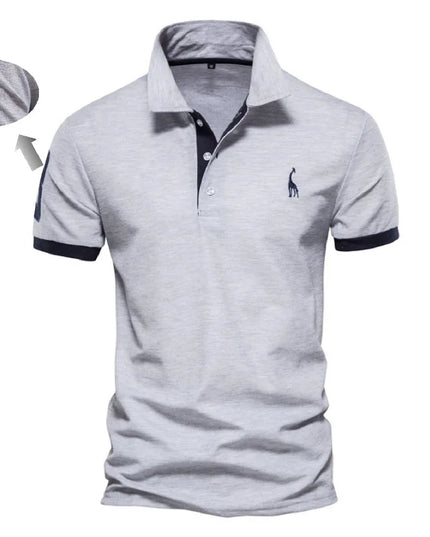 Men's Slim Fit Polo Shirt - Casual Summer Fashion, Solid Color