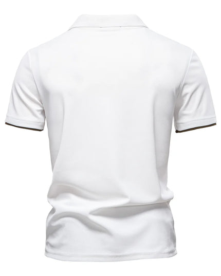 Men's Slim Fit Polo Shirt - Striped Color Block with Giraffe