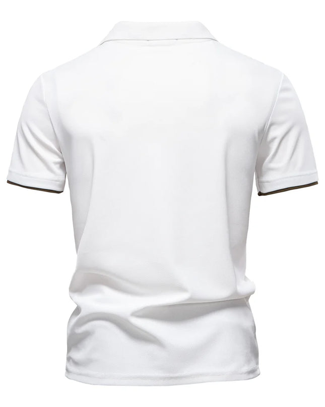 Men's Slim Fit Polo Shirt - Striped Color Block with Giraffe