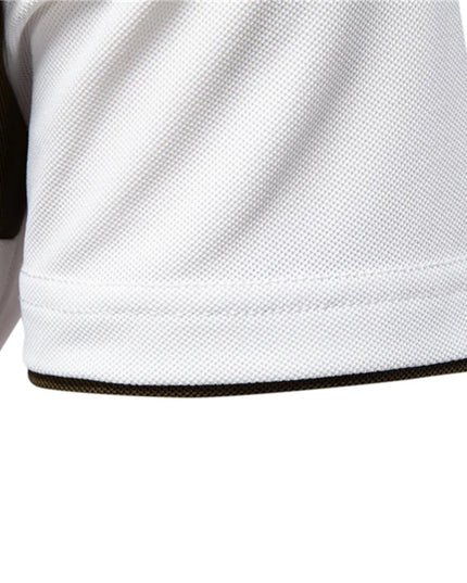 Men's Slim Fit Polo Shirt - Striped Color Block with Giraffe