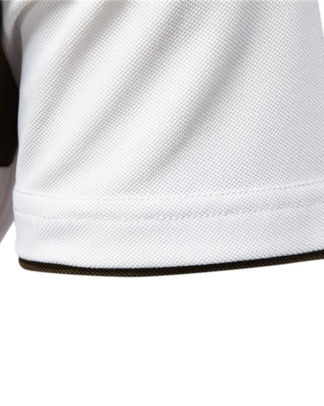 Men's Slim Fit Polo Shirt - Striped Color Block with Giraffe