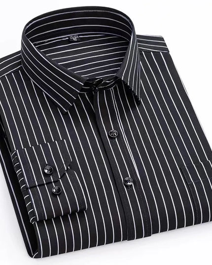 Men's Slim Fit Print Shirt - Autumn Spring Long Sleeve, Anti-Wrinkle
