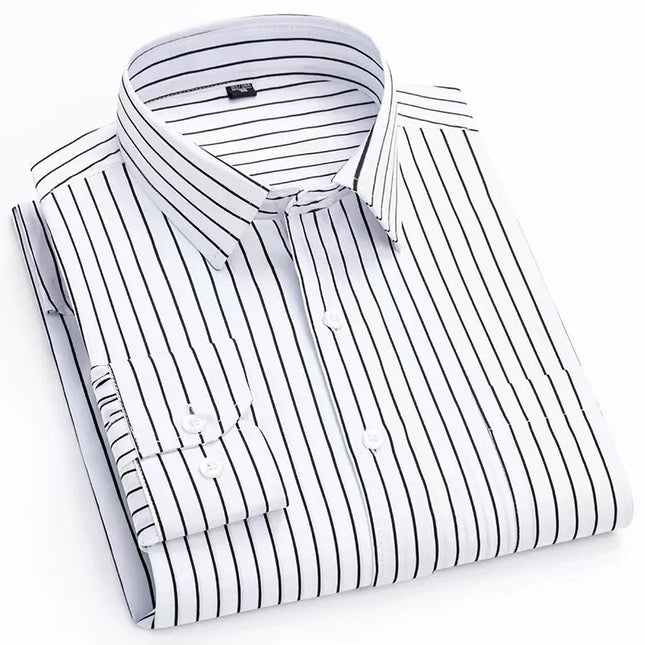 Men's Slim Fit Print Shirt - Autumn Spring Long Sleeve, Anti-Wrinkle