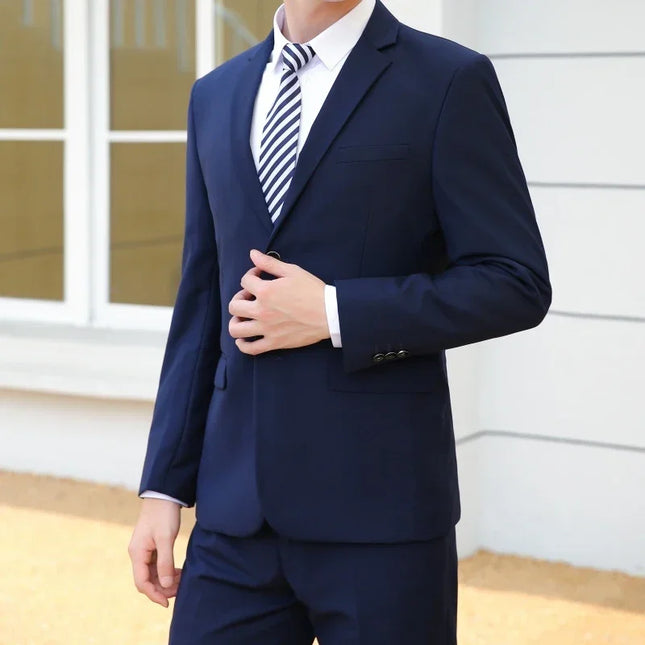 Men's Slimming Casual Business Suit - Blazer & Trousers Set