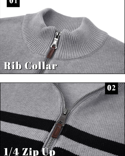 Men's Soft Cotton 1/4 Zip Sweater - Versatile Layer for Outdoor Wear
