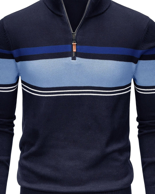 Men's Soft Cotton 1/4 Zip Sweater - Versatile Layer for Outdoor Wear