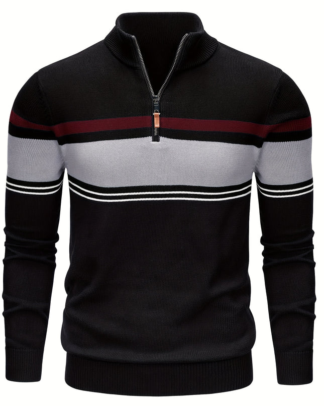 Men's Soft Cotton 1/4 Zip Sweater - Versatile Layer for Outdoor Wear