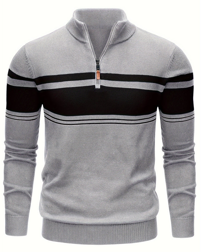 Men's Soft Cotton 1/4 Zip Sweater - Versatile Layer for Outdoor Wear