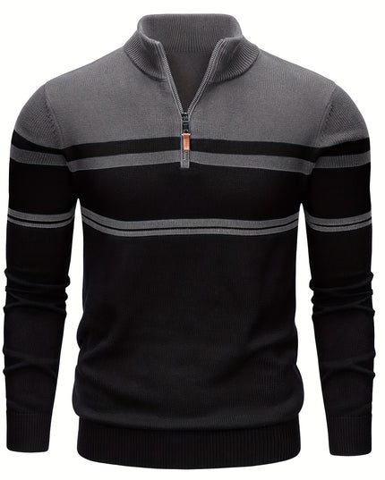 Men's Soft Cotton 1/4 Zip Sweater - Versatile Layer for Outdoor Wear