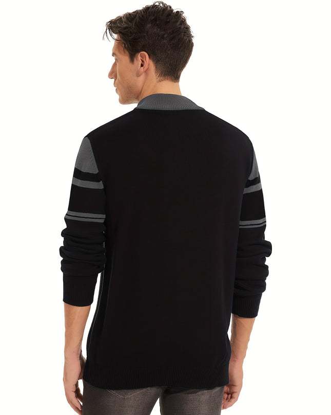 Men's Soft Cotton 1/4 Zip Sweater - Versatile Layer for Outdoor Wear