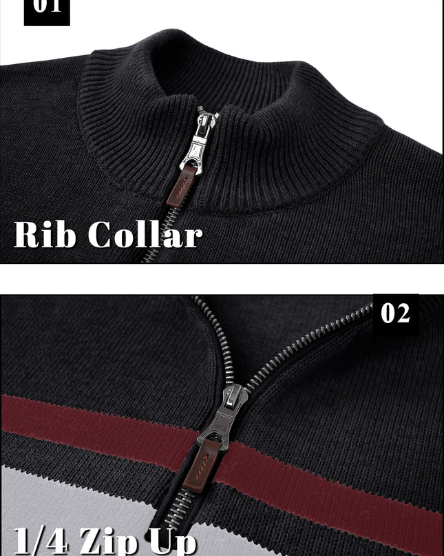 Men's Soft Cotton 1/4 Zip Sweater - Versatile Layer for Outdoor Wear