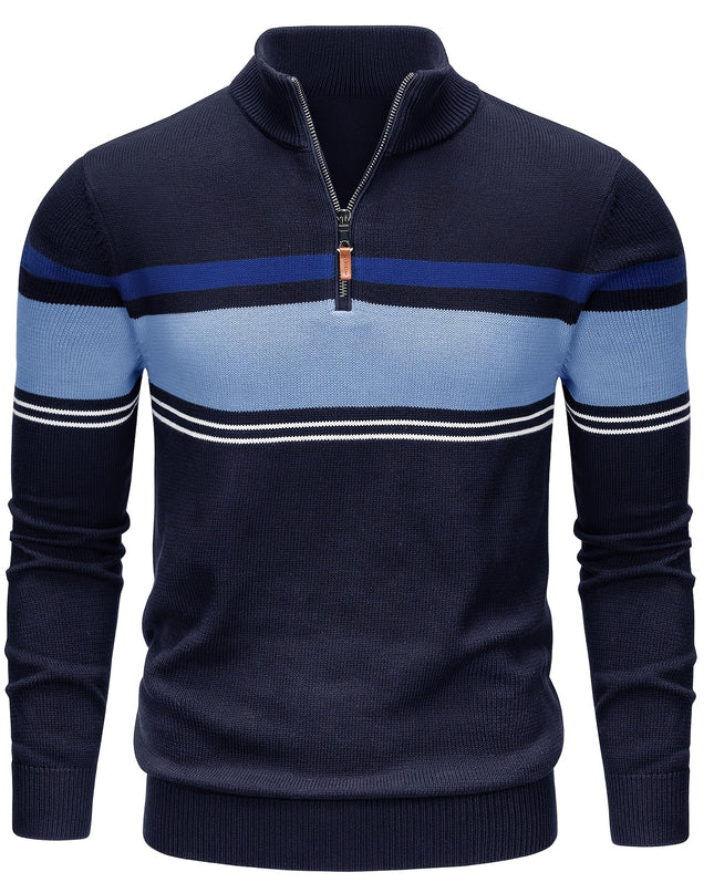 Men's Soft Cotton 1/4 Zip Sweater - Versatile Layer for Outdoor Wear