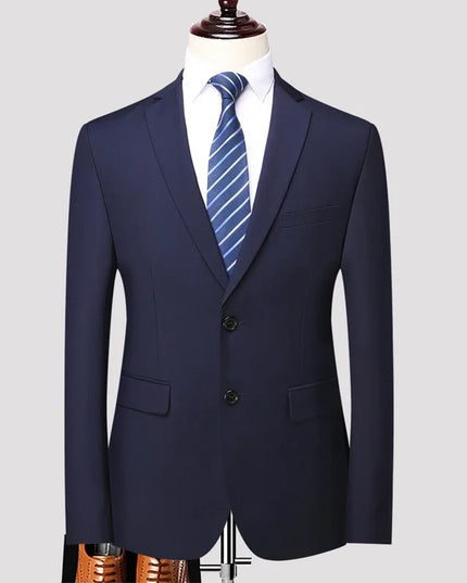 Men's Solid Color Blazer - British Style for Work & Weddings