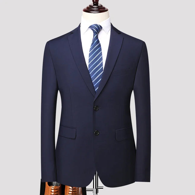 Men's Solid Color Blazer - British Style for Work & Weddings