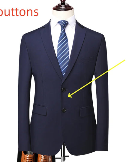 Men's Solid Color Blazer - British Style for Work & Weddings