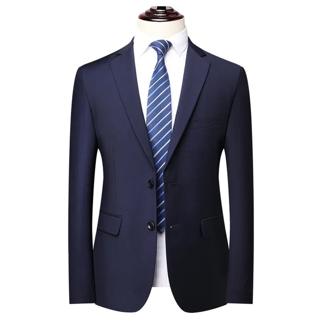 Men's Solid Color Blazer - British Style for Work & Weddings