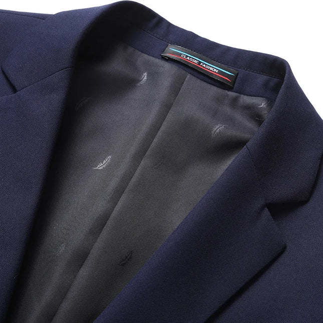 Men's Solid Color Blazer - Professional British Style Jacket