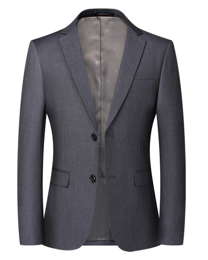 Men's Solid Color Blazer - Professional British Style Jacket