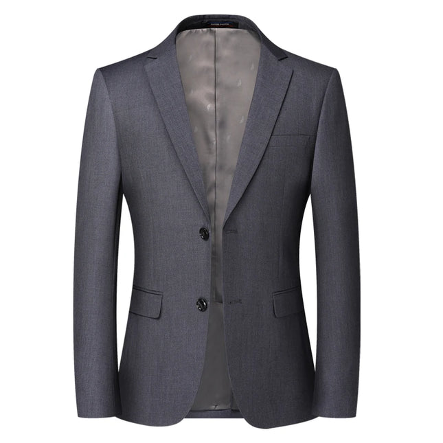 Men's Solid Color Blazer - Professional British Style Jacket