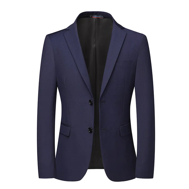 Men's Solid Color Blazer - Professional British Style Jacket