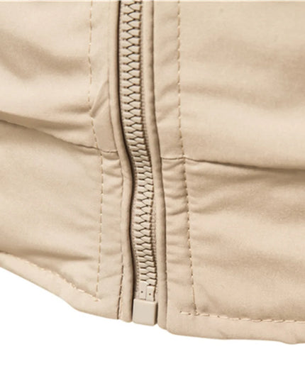 Men's Solid Color Bomber Jacket - Casual Slim Fit Outerwear