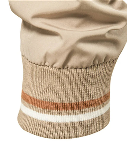 Men's Solid Color Bomber Jacket - Casual Slim Fit Outerwear