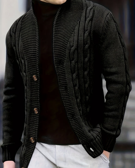 Men's Solid Color Knit Pullover Sweater - Casual Fall Style