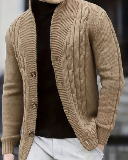 Men's Solid Color Knit Pullover Sweater - Casual Fall Style
