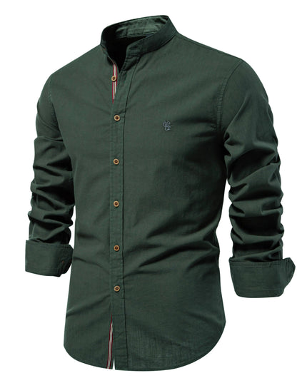 Men's Solid Color Long Sleeve Shirt - Casual Spring Style