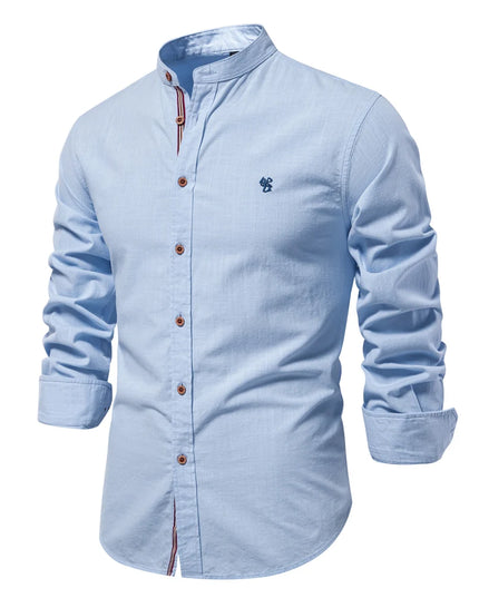 Men's Solid Color Long Sleeve Shirt - Casual Spring Style
