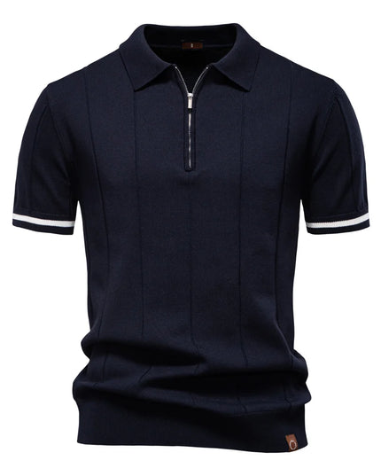 Men's Solid Color Polo Shirt - Breathable Athletic Fit