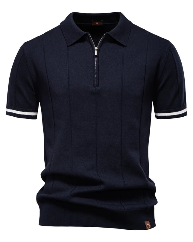 Men's Solid Color Polo Shirt - Breathable Athletic Fit
