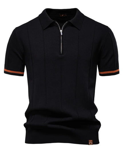 Men's Solid Color Polo Shirt - Breathable Athletic Fit