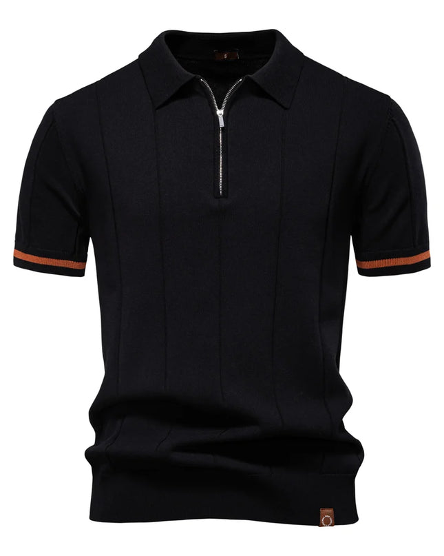 Men's Solid Color Polo Shirt - Breathable Athletic Fit