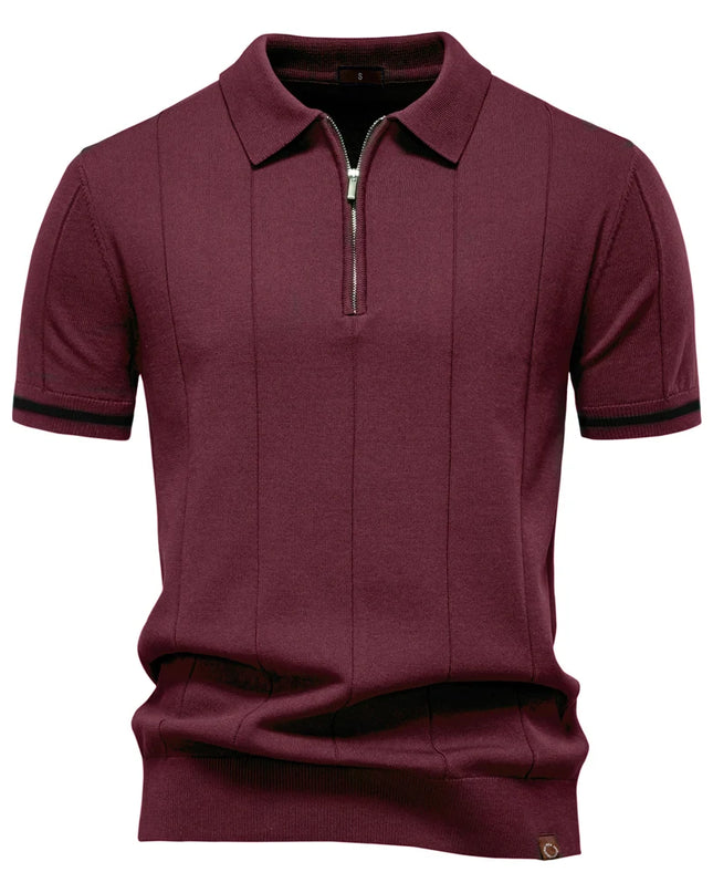Men's Solid Color Polo Shirt - Breathable Athletic Fit