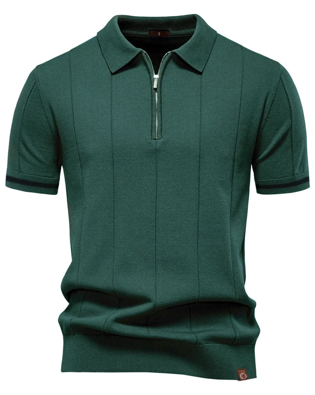 Men's Solid Color Polo Shirt - Breathable Athletic Fit