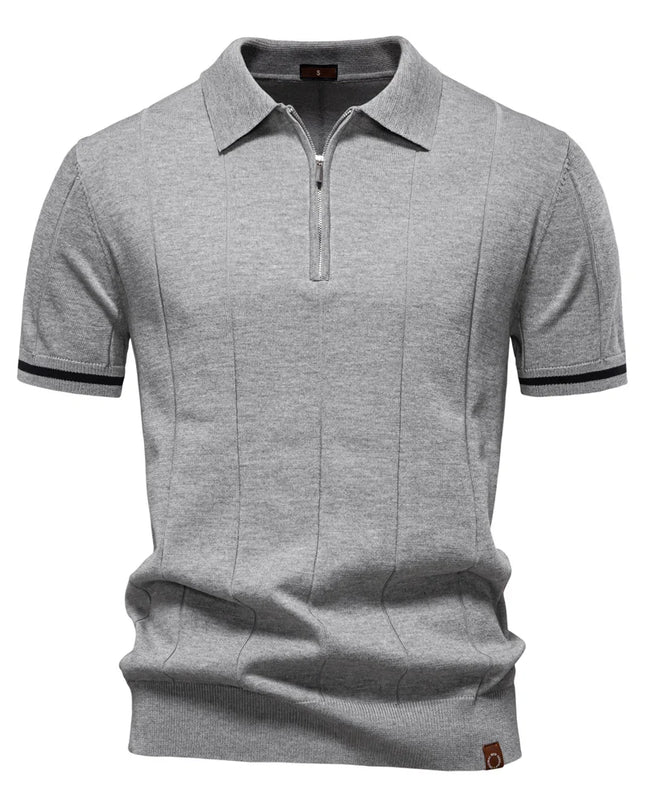 Men's Solid Color Polo Shirt - Breathable Athletic Fit