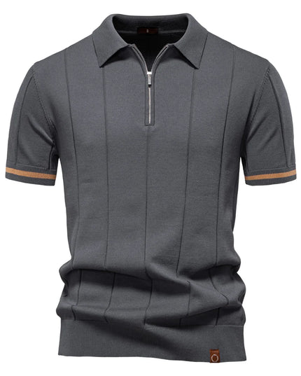 Men's Solid Color Polo Shirt - Breathable Athletic Fit