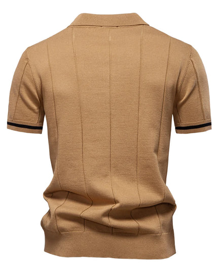 Men's Solid Color Polo Shirt - Breathable Athletic Fit