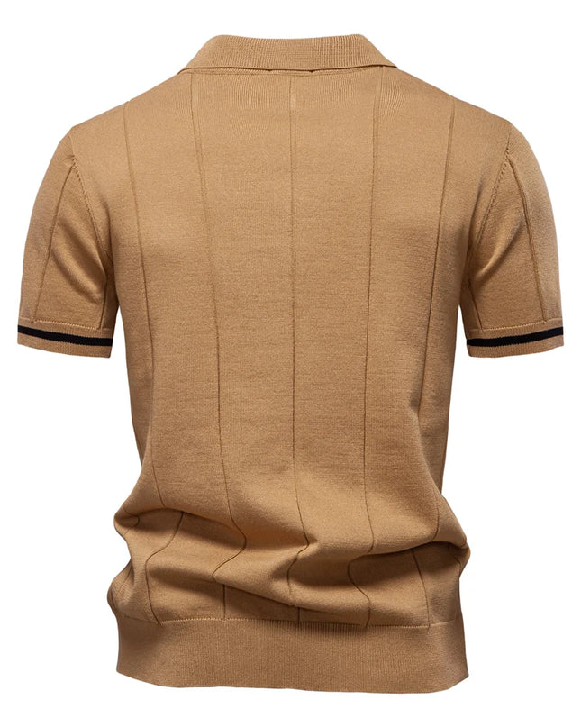 Men's Solid Color Polo Shirt - Breathable Athletic Fit