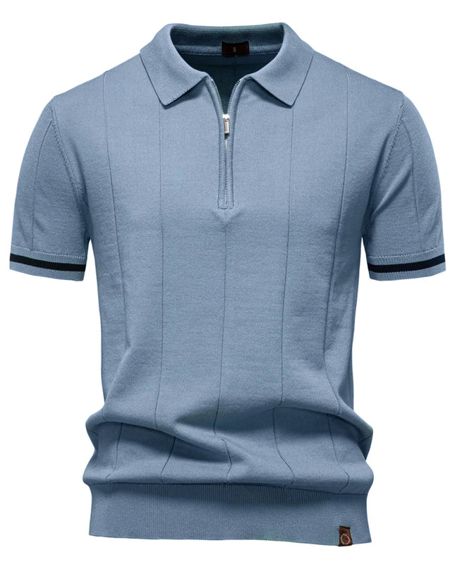 Men's Solid Color Polo Shirt - Breathable Athletic Fit