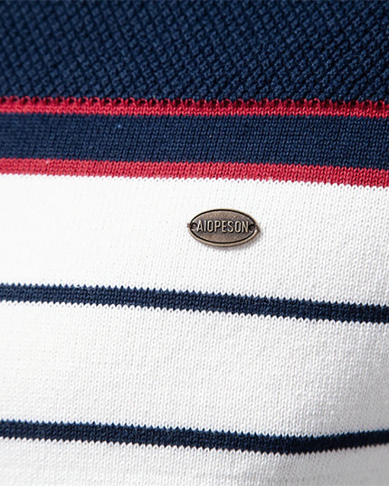 Men's Striped Cotton Pullover Sweater - Casual Autumn Style