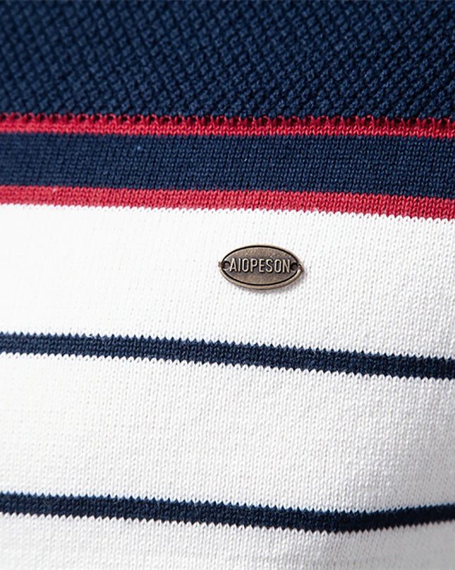 Men's Striped Cotton Pullover Sweater - Casual Autumn Style
